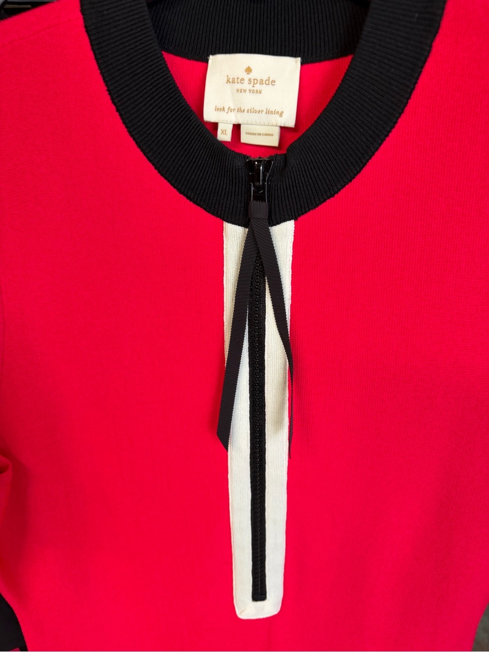 kate spade Hot Pink Sleeveless A-Line Dress with Black & Cream Trim - Picture 6 of 8